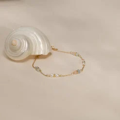 ADIRA MORGANITE PEARL GOLDEN BRACELET