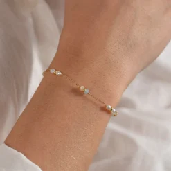 ADIRA MORGANITE PEARL GOLDEN BRACELET