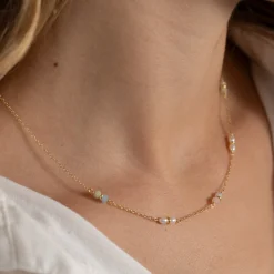ADIRA MORGANITE PEARL GOLDEN NECKLACE