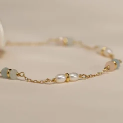ADIRA MORGANITE PEARL GOLDEN BRACELET