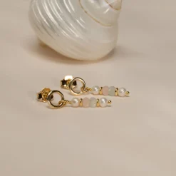 ADIRA MORGANITE PEARL GOLDEN EARRING