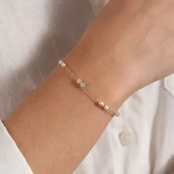 ADIRA MORGANITE PEARL GOLDEN BRACELET