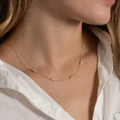 ADIRA MORGANITE PEARL GOLDEN NECKLACE