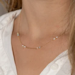 ADIRA MORGANITE PEARL GOLDEN NECKLACE