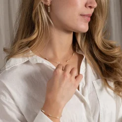 ADIRA MORGANITE PEARL GOLDEN EARRING
