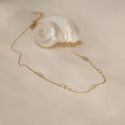 ADIRA MORGANITE PEARL GOLDEN NECKLACE