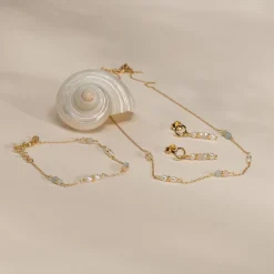 ADIRA MORGANITE PEARL GOLDEN BRACELET