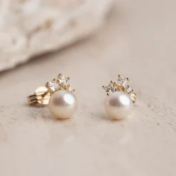 Agatha Pearl Massiv Guld Ørering - Sisi Copenhagen