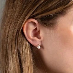 Agatha Pearl Massiv Guld Ørering - Sisi Copenhagen
