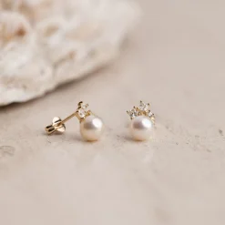 Agatha Pearl Massiv Guld Ørering - Sisi Copenhagen