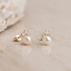 Agatha Pearl Massiv Guld Ørering - Sisi Copenhagen