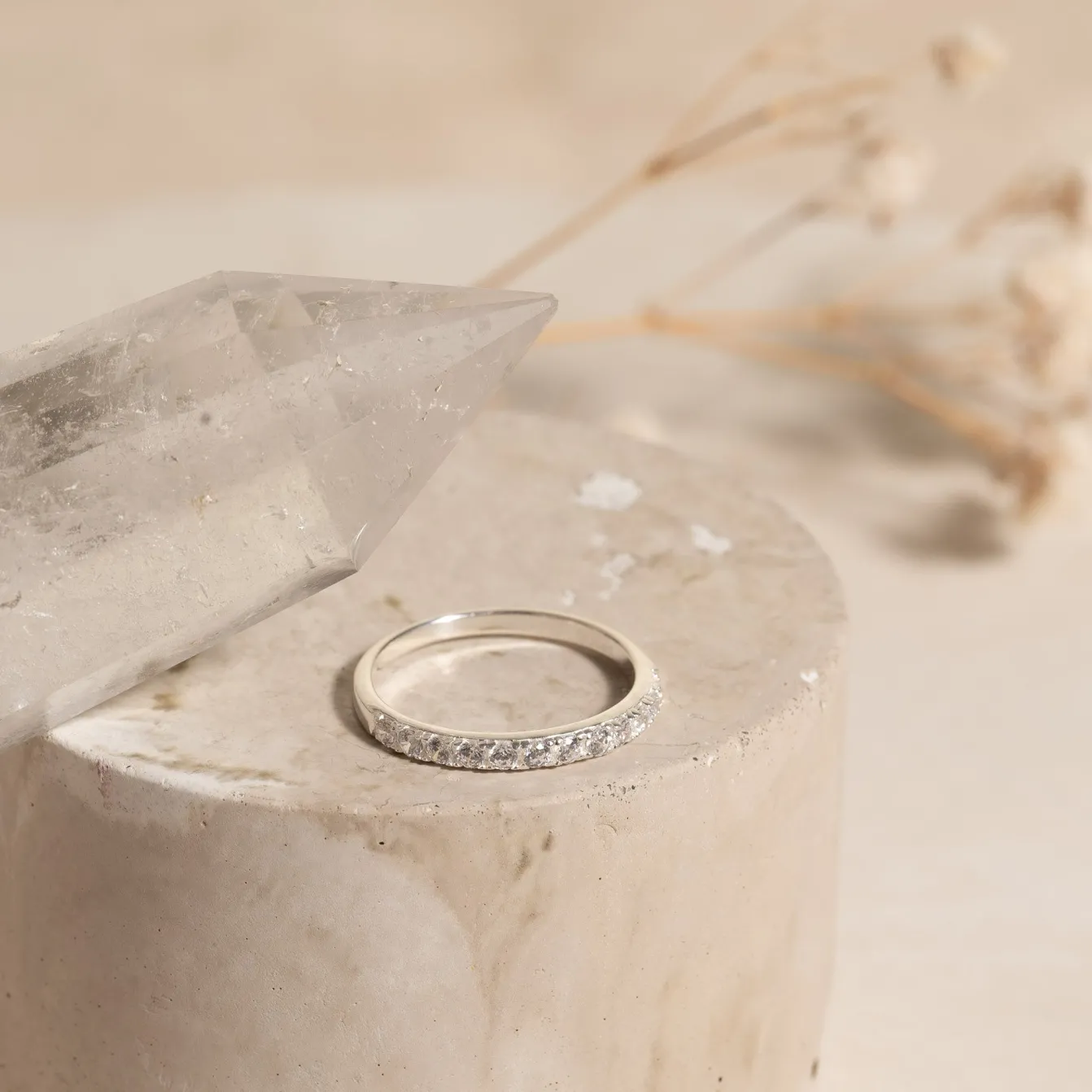 ALICE CRYSTAL SILVER RING - Sisi Copenhagen
