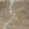 ALISSA CRYSTAL SOLID GOLD CREOL EARRING - 15mm