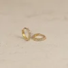 ALISSA CRYSTAL SOLID GOLD CREOL EARRING - 10mm