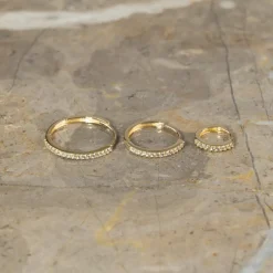 ALISSA CRYSTAL SOLID GOLD CREOL EARRING - 10mm