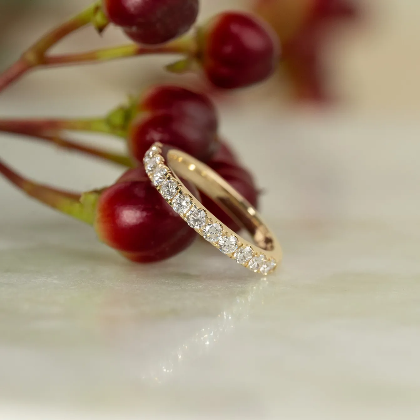 ALLIANCE DIAMOND RING - 0.7ct - YG