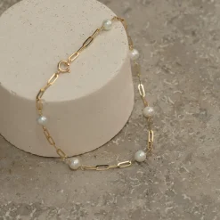 ALMA PEARL MEDIUM SOLID GOLD BRACELET