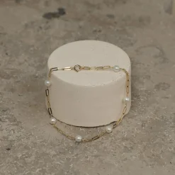 ALMA PEARL MEDIUM SOLID GOLD BRACELET