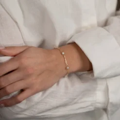 ALMA PEARL MEDIUM SOLID GOLD BRACELET