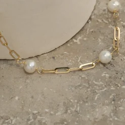 ALMA PEARL MEDIUM SOLID GOLD BRACELET