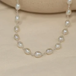 ALVA PEARL SILVER NECKLACE