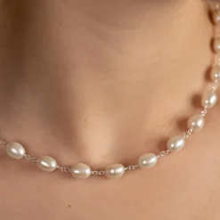 ALVA PEARL SILVER NECKLACE