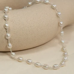 ALVA PEARL SILVER NECKLACE