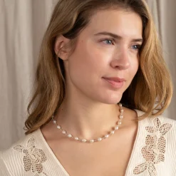 ALVA PEARL SILVER NECKLACE