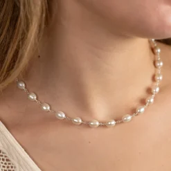 ALVA PEARL SILVER NECKLACE