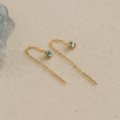 AMANDA SKY BLUE GOLDEN EARRING - Sisi Copenhagen