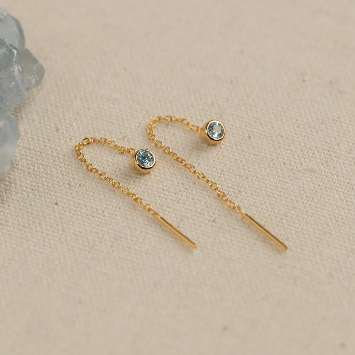 AMANDA SKY BLUE GOLDEN EARRING - Sisi Copenhagen