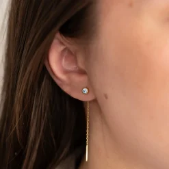 AMANDA SKY BLUE GOLDEN EARRING - Sisi Copenhagen