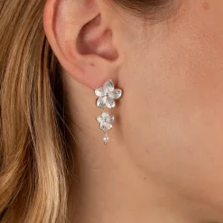 ANEMONE PEARL SILVER EARRING