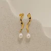 ANJA PEARL GOLDEN EARRING