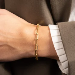 Armbånd i forgyldt sølv | Alma large link kæde | Sisi Copenhagen