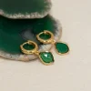 ATHENA GREEN AGATE GOLDEN EARRING