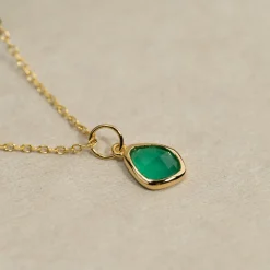 ATHENA GREEN AGATE GOLDEN PENDANT