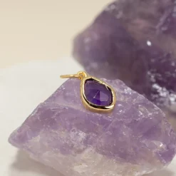 ATHENA PURPLE AMETHYST GOLDEN PENDANT