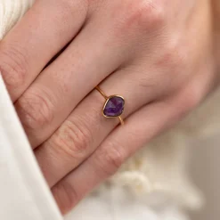 ATHENA PURPLE AMETHYST GOLDEN RING