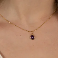 ATHENA PURPLE AMETHYST GOLDEN PENDANT