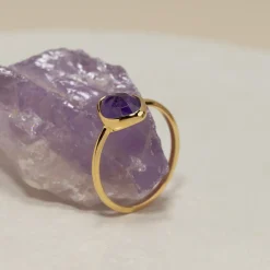 ATHENA PURPLE AMETHYST GOLDEN RING