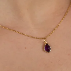 ATHENA PURPLE AMETHYST GOLDEN PENDANT