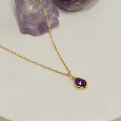 ATHENA PURPLE AMETHYST GOLDEN PENDANT