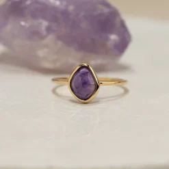 ATHENA PURPLE AMETHYST GOLDEN RING