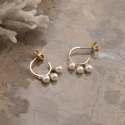 AUDREY PEARL SOLID GOLD EARRING - Sisi Copenhagen