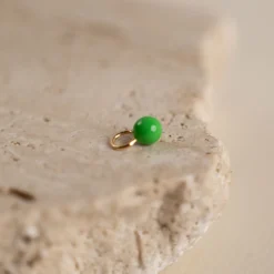 AURA GREEN GOLDEN EARRING CHARM