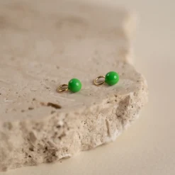 AURA GREEN GOLDEN EARRING CHARM