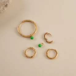 AURA GREEN GOLDEN EARRING CHARM
