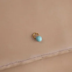 AURA LIGHT BLUE GOLDEN EARRING CHARM