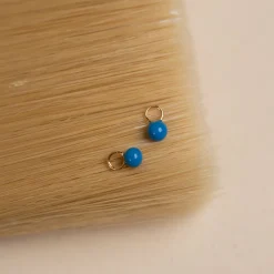 AURA MARINE BLUE GOLDEN EARRING CHARM